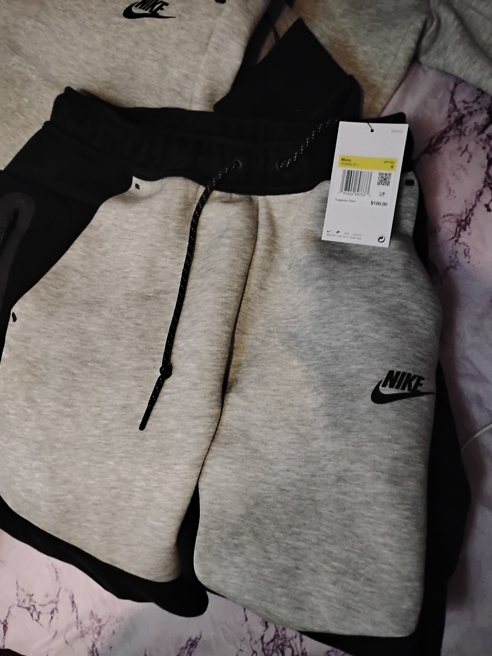 Nike SIZE S' Grey and Black Fleece Shorts - Comfort Fit